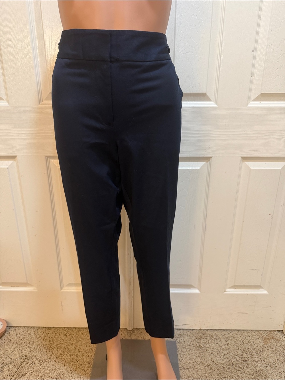Ann Taylor Loft Black Women's Button-Accent Dress Pants